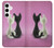 S1832 Chat d'amour Etui Coque Housse pour Samsung Galaxy S24 Plus