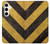 S2231 Noir et Jaune Ligne de risque rayé Etui Coque Housse pour Samsung Galaxy S24 Plus