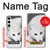 S2569 Blanc arctique Renard Etui Coque Housse pour Samsung Galaxy S24 Plus