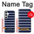 S2767 Marine rayé blanc Etui Coque Housse pour Samsung Galaxy S24 Plus