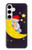 S2849 Mignon Lune Nuit Sleepy Chouette Etui Coque Housse pour Samsung Galaxy S24 Plus