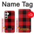 S2931 Rouge Buffle motif de vérification Etui Coque Housse pour Samsung Galaxy S24 Plus
