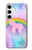S3070 Arc en ciel pastel ciel Licorne Etui Coque Housse pour Samsung Galaxy S24 Plus