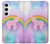 S3070 Arc en ciel pastel ciel Licorne Etui Coque Housse pour Samsung Galaxy S24 Plus