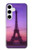 S3447 Paris Eiffel Le coucher du soleil Etui Coque Housse pour Samsung Galaxy S24 Plus