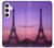 S3447 Paris Eiffel Le coucher du soleil Etui Coque Housse pour Samsung Galaxy S24 Plus