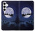 S3508 Noël Père Noël Lune Etui Coque Housse pour Samsung Galaxy S24 Plus