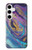 S3676 Pierre de marbre abstraite colorée Etui Coque Housse pour Samsung Galaxy S24 Plus