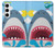 S3947 Caricature d'hélicoptère de requin Etui Coque Housse pour Samsung Galaxy S24 Plus