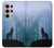 S0935 Loup Hurlant dans la forêt Etui Coque Housse pour Samsung Galaxy S24 Ultra