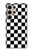 S1611 Échiquier Damier Noir Blanc Etui Coque Housse pour Samsung Galaxy S24 Ultra