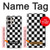 S1611 Échiquier Damier Noir Blanc Etui Coque Housse pour Samsung Galaxy S24 Ultra