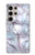 S2316 Bleu foncé Marbre Texture graphique Imprimer Etui Coque Housse pour Samsung Galaxy S24 Ultra