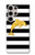 S2882 Noir et blanc rayé Dauphin d'or Etui Coque Housse pour Samsung Galaxy S24 Ultra