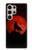 S2955 Loup Hurlant Rouge Lune Etui Coque Housse pour Samsung Galaxy S24 Ultra