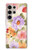S3035 Peinture douce Fleur Etui Coque Housse pour Samsung Galaxy S24 Ultra
