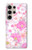 S3036 Flore de fleur rose douce Etui Coque Housse pour Samsung Galaxy S24 Ultra