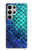 S3047 Vert Sirène écailles de poisson Etui Coque Housse pour Samsung Galaxy S24 Ultra