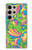 S3273 Fleur Ligne Motif Art Etui Coque Housse pour Samsung Galaxy S24 Ultra