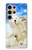 S3794 Ours polaire arctique amoureux de la peinture de phoque Etui Coque Housse pour Samsung Galaxy S24 Ultra