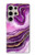 S3896 Stries d'or en marbre violet Etui Coque Housse pour Samsung Galaxy S24 Ultra