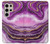 S3896 Stries d'or en marbre violet Etui Coque Housse pour Samsung Galaxy S24 Ultra