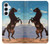 S0934 Sauvage Black Horse Etui Coque Housse pour Samsung Galaxy A55 5G