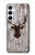 S2505 Tête de Renne Vieux bois Texture graphique Etui Coque Housse pour Samsung Galaxy A55 5G