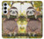 S3138 Peinture mignon bébé Sloth Etui Coque Housse pour Samsung Galaxy A55 5G