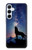 S3555 Loup Hurlant Million étoiles Etui Coque Housse pour Samsung Galaxy A55 5G