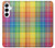 S3942 Tartan à carreaux arc-en-ciel LGBTQ Etui Coque Housse pour Samsung Galaxy A55 5G