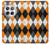 S3421 Noir Orange Blanc Argyle Plaid Etui Coque Housse pour OnePlus 12