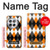S3421 Noir Orange Blanc Argyle Plaid Etui Coque Housse pour OnePlus 12