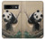 S2210 Peinture Art Panda Fluffy Etui Coque Housse pour Google Pixel 8a