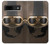 S2645 Lunettes millésimé Casque de moto marron Etui Coque Housse pour Google Pixel 8a