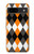 S3421 Noir Orange Blanc Argyle Plaid Etui Coque Housse pour Google Pixel 8a