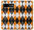 S3421 Noir Orange Blanc Argyle Plaid Etui Coque Housse pour Google Pixel 8a