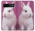 S3870 Mignon bébé lapin Etui Coque Housse pour Google Pixel 8a