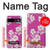 S3924 Fond rose fleur de cerisier Etui Coque Housse pour Google Pixel 8a