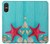 S3428 Aqua Bois Coquille d'étoile de mer Etui Coque Housse pour Sony Xperia 10 VI