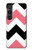 S1849 Rose Noir Chevron Zigzag Etui Coque Housse pour Sony Xperia 1 VI