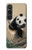S2210 Peinture Art Panda Fluffy Etui Coque Housse pour Sony Xperia 1 VI