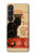S2739 Chat Noir Noir Chat Millésime Etui Coque Housse pour Sony Xperia 1 VI