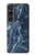 S2799 Lumière Bleu Marbre Pierre Imprimé Graphique Etui Coque Housse pour Sony Xperia 1 VI