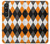 S3421 Noir Orange Blanc Argyle Plaid Etui Coque Housse pour Sony Xperia 1 VI