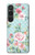 S3494 Rose à pois millésimé Etui Coque Housse pour Sony Xperia 1 VI
