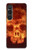 S3881 Crâne de feu Etui Coque Housse pour Sony Xperia 1 VI