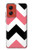 S1849 Rose Noir Chevron Zigzag Etui Coque Housse pour Motorola Moto G Stylus 5G (2024)