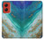 S3920 Couleur bleu océan abstrait émeraude mélangée Etui Coque Housse pour Motorola Moto G Stylus 5G (2024)
