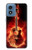 S0415 Graver guitare feu Etui Coque Housse pour Motorola Moto G Play 4G (2024)